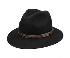 Lipodo Kentucky Wollhut Herren - Hut aus 100% Wollfilz - Filzhut Traveller Outdoorhut mit Ledergarnitur schwarz XL (60-61 cm)
