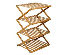 Bo Camp 1609300 Fitzroy Camping Regal Faltschrank Faltregal Küche Möbel Faltbar Bambus Holz 50x40x72 cm