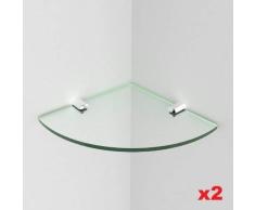 Eckregal Sicherheitsregal, Acryl, 150 mm, wird mit Befestigungselementen aus Chrom geliefert, 2 Stück Glass Effect