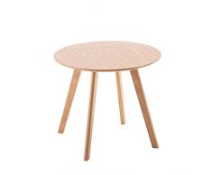 WUYI Beistelltisch Einfacher Runder Couchtisch Aus Massivem Holz Geeignet Für Schlafzimmer Wohnzimmer Cafe Büro Meeting Empfang Verhandlung