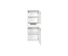 Held Möbel 286.3022 Siena Midischrank 2-türig 1 Schubkasten, 2 Einlegeböden, 40 x 105 x 27 cm, Hochglanz-weiß Eiche-Sonoma