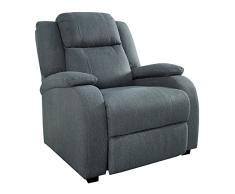 Invicta Interior Relaxsessel Hollywood grau Stoff verstellbar Liegesessel Sessel Fernsehsessel Wohnzimmer mit Liegefunktion Strukturstoff