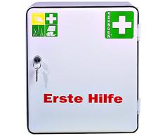 Söhngen Verbandschrank Heidelberg (Standard DIN 13157, Verbandsmaterial, Rettungsdecke, etc, mit Sicherheitsschloss) weiß, 0501001