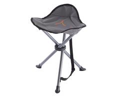 Grand Canyon Stahl 3-Bein-Hocker / Tripod, aus Stahl, faltbar, leicht und stabil, nur 760 g, für Camping, Outdoor, Konzerte, Angeln, Wandern, kleines Packmaß, grau, 308009