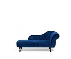 Beliani Retro Chaiselongue Samtstoff rechtsseitig schwarz Nimes