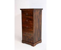 Massivholz Kommode kolonial Schubladenkommode mit 5 Schubladen - Holz massiv