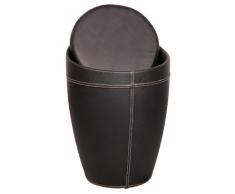 AMSTYLE Wäschebehälter LUCY Wäschekorb Farbe Schwarz Hocker mit Funktion Badhocker Bezug Kunstleder Sitzhocker 100 kg
