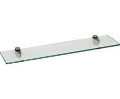 IB-Style - Wandregal - Glasregal | 72 Variationen | 900 x 300 x 10 mm klar + Halterungen Classico Edelstahloptik