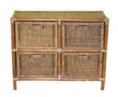 Rattanregal 4 Schübe , Gr. 90 x 35 cm H 72 cm , Fb. darkbrown