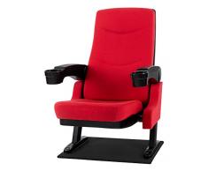 Stagecaptain CS-600R Movieking Kinosessel (Relaxsessel, klappbarer Sitz, 2 x Armlehne mit Getränkehalter, Bodenplatte) rot