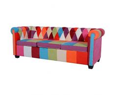 vidaXL Chesterfield Sofa 3-Sitzer Loungesofa Couch Stoffsofa Polstersofa Design