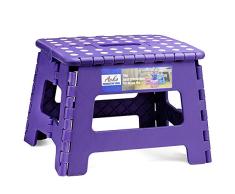 HOUSE DAY Tritthocker Kinderhocker Klapphocker Kinder Klapptritt Kindertritt Lila Kunststoff Klappbar Platzsparend Kompakt Belastbar 115kg 8.5 für Küche Badezimmermmer
