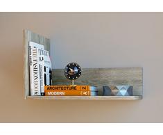 VCM Wandregal Regal Hängeregal Wandboard Hängeboard Bücherregal Holz Sonoma-eiche 30 x 46 x 30 cm Blisa