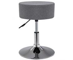 Drehhocker Sitzhocker Hocker RUND höhenverstellbar drehbar aus Kunstleder Farbauswahl Duhome 428S, Farbe:Grau, Material:Stoff