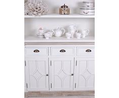 PALAZZO INT Grosser Bücherschrank Shabby Chic Regal Weiss Bücherregal Vintage