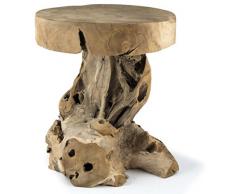 Möbelbörse Teak Hocker Sitzhocker Blumenhocker Beistelltisch Nachttisch Pflanzenhocker Blumenpodest Holz Mushroom