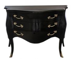 Casa Padrino Barock Kommode Schwarz - Handgefertigt aus Massivholz- Limited Edition