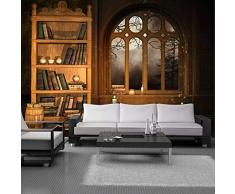 XIANRENGE Eigene 4D Wandbild Tapeten,Vintage Bibliothek Bücherregal Fresco Foto Fernseher Sofa Hintergrund Seide Wandmalerei,Große Kunst Drucken Tapeten Für Wohnzimmer Studie Dekor