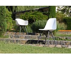 acamp Schalensessel New York trendigen Loftdesign anthrazit Weiss