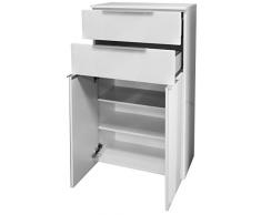 Fackelmann Midischrank KARA white / Frontfarbe weisses lackiertes Glas / 61 cm breit