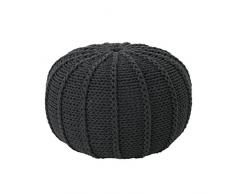 Christopher Knight Home Agatha Strick-Pouf, Baumwolle, Dunkelgrau