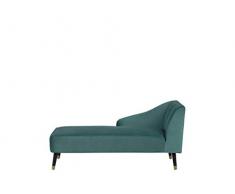 Beliani Moderne Chaiselongue aus blaugrünem Samtstoff Alsvag