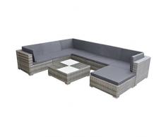 vidaXL Gartensofa 24-TLG. Poly Rattan Sitzgruppe Lounge Gartenmöbel Garnitur