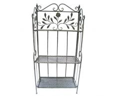 Eisenregal 3 Etagen 60x26x126cm antik grau Gartenregal