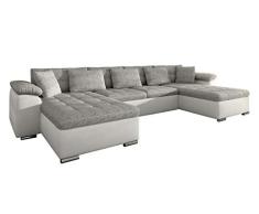 Mirjan24 Ecksofa Wicenza! Design Big Sofa Eckcouch Couch! mit Schlaffunktion Bettfunktion! Wohnlandschaft! U-Form, Große Farbauswahl (Soft 017 + Lawa 05)