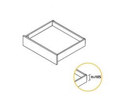 Emuca Schubladenset weiß, inkl. 2 Seitenschlitze, Auszugschienen total mit Softclose, Beschläge zur Montage von Küchenschublade oder Bad, H138 x 300 mm