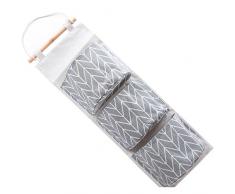 ODN Hängeorganizer,Hängende Tasche Aufbewahrungstasche 3 Pouch Organizer Wandtasche Faltbar Tasche (Grau)