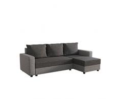 Mirjan24 Ecksofa Vibo! Eckcouch Sofa mit Bettkasten und Schlaffunktion! L-Form Couch, Ottomane Universal, Farbauswahl, Schlafsofa vom Hersteller (Lux 05 + Lux 06)