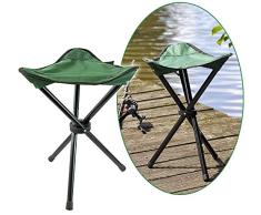 HI Camping Hocker Klapphocker Angelhocker Falthocker Campinghocker Dreibein Stuhl Grün