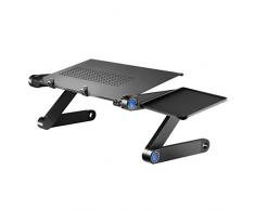 Kiss U Laptoptisch/Laptop ständer/Faltbarer Laptop Schreibtisch Bett Sofa leichten Aluminium-Legierung Tisch mit Maus-Plattform, Schräg lesbare Lesetafel für Sofa, Buch, Magazin und Frühstück