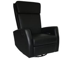 KMH®, Massagesessel/Fernsehsessel/Relaxsessel *Hannover* - schwarz (drehbar/verstellbar) (#800073)