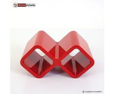 Homestyle4u Retro Cube Design Wandregal Wandboard Regal Würfel Weinregal Wein rot