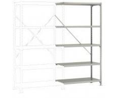 Manuflex Lagerregal Budget, Anbauregal mit 5 Stahlböden, HxBxT = 2000x1000x300 mm