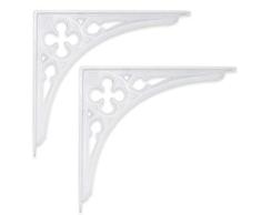 Regalwinkel Regalhalter Regalträger Wandkonsole Konsole Antik Shabby Retro Gotik Kathedrale Regal 20 x 18 cm weiß lackiert