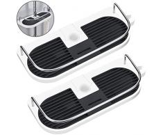 Hawsam Ohne Bohren Duschablage für die Duschstange - Badezimmer Dusche Rack Verstellbar Höhe, Für Duschstange mit Durchmesser von 19mm - 25mm (2Stück)