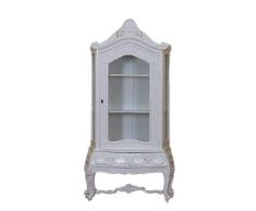 Rokokoschrank Barockschrank VitrinenschrankLouis Seize Schrank Farbe:weiß Höhe198cm xBreite100cm