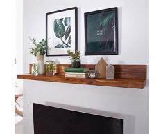 KADIMA DESIGN Design modern Wandregal IABMUM Massiv-Holz Sheesham Holzregal 160 cm im Landhaus-Stil Hänge-Regal, Echt-Holz Wand-Board, Natur-Produkt