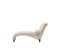 Beliani Moderne Chaiselongue in Beige Samtstoff Muret