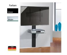 VCM Hifi TV Wandhalterung Halterung Träger Receiver Player VESA Schwarz / klarglas Trento