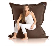 Lazy Bag Original Indoor & Outdoor Sitzsack XXL 400L Riesensitzsack Sitzkissen Sessel für Kinder & Erwachsene 180x140cm (Braun)