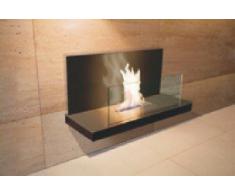 Wall Flame 2 schwarz - Glas schwarz Biokamin