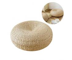 Oshidede 45 X 45CM Bodenkissen Tatami Boden Kissen Sitz Kissen Rundes Stroh Kissen für Haus Patio Balkon Tabellen