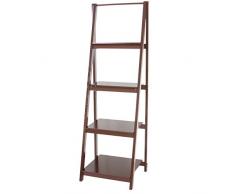 Mendler Leiterregal Tanta, Badregal Standregal Treppenregal Stufenregal, 175x56x50cm Walnuss