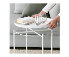 Unbekannt Ikea Beistelltisch Gladom Metall-Tisch mit Abnehmbaren Tablett - weiß - 52,5cm Hoch - 44,5cm Durchmesser