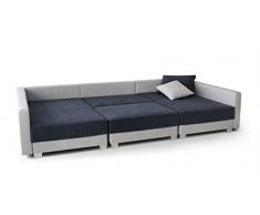 Collection AB 150274 Antiebes Wohnlandschaft in U-Form Ecksofa, Microvelour, 169 x 312 x 90 cm, hellgrau/anthrazit