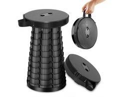 GNEGNI Hocker Klappbar campinghocker Stuhl Tragbarer Faltbar Stuhl Mini klapphocker leicht für Camping Wandern Angeln - Schwarz